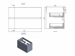 Aquore Mueble lavabo SEVILLA suspendido 60 cm Roble