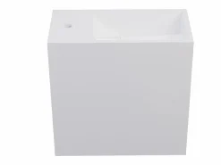 Shower & Design Mueble lavamanos suspendido en solid surface con estante - 40 cm - PUMORI