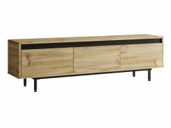 Venprodin Mueble Luvio Tv Patas De Metal 160 Cm Fieltro-Negro