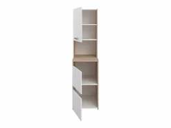 Mueble para 2 lavadoras - Natural claro y blanco - L176 x 184 x 66 cm - ERKANO Mueble Para Lavadora