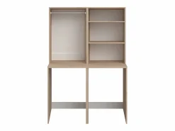 Best Mueble para 2 lavadoras perchero y estante - Natural claro - H184 x L128 cm - ERKANO Mueble Para Lavadora|Columna De Baño