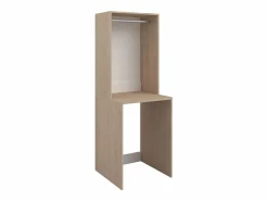Best Mueble para 2 lavadoras perchero y estante - Natural claro - H184 x L128 cm - ERKANO Mueble Para Lavadora|Columna De Baño