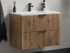 Vente-unique Mueble para baño bajo lavabo, natural claro, An80 cm, ZEVARA