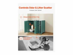 Hot Mueble para Caja de Arena SucceBuy Gato Autolimpiante Armario Esconder Casa Baño Gato, Nicho Esconder-arena, con Separador Extraíble, Toma de Corriente, Higiene Y Cuidado De Mascotas