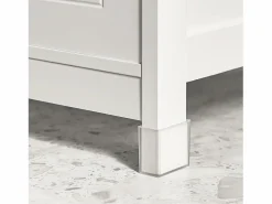 Hot Sobuy Mueble para Debajo del Lavabo Armario de Baño de Suelo 1 Estante y 2 Puertas Correderas 60 x 30 x 61 cm FRG128-II-W ES Blanco