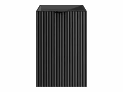 New Vente-unique Mueble para lavabo estriado con puerta reversible - Al60 x An40 x P22 - VAHIRA Negro