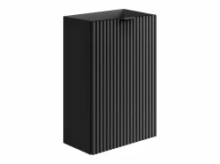 New Vente-unique Mueble para lavabo estriado con puerta reversible - Al60 x An40 x P22 - VAHIRA Negro