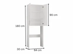 Clearance Mueble para lavadora, 30 x 64 x 180 cm, Roble Artesano Marru00f3n