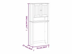 Mueble para lavadora BERG madera maciza 76x27x164,5 cm Mueble Para Lavadora