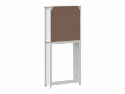 New vidaxl Mueble para lavadora BERG madera maciza 76x27x164,5 cm Blanco