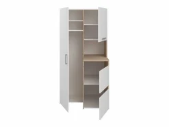 Discount Vente-unique Mueble para lavadora con almacenamiento - Natural claro y blanco - L156 x Alt. 184 cm - ERKANO Color natural claro / Blanco