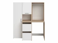 Vente-unique Mueble para lavadora con almacenamiento - Natural claro - L157 x A184 cm - ERKANO
