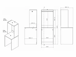 Vente-unique Mueble para lavadora con almacenamiento - Natural claro - L157 x A184 cm - ERKANO