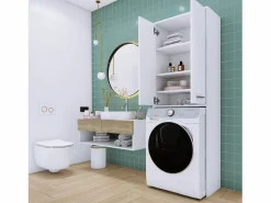 Hot Mueble para lavadora, mate, 31 x 64 x 180 cm Mueble Para Lavadora