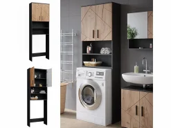 New Mueble para lavadora oro power roble/antracita 64x26x190.5 irma Mueble Para Lavadora