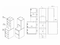 Vente-unique Mueble para lavadora, perchero y estante, natural claro & blanco, L111 x Alt. 184 cm, ERKANO