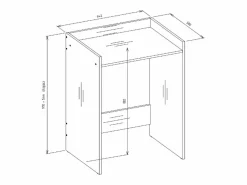 Mueble para lavadora, Roble Artesano, 64 x 97,5 x 50 cm