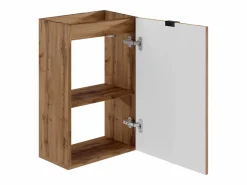 Outlet Vente-unique Mueble para lavamanos estriado con puerta reversible natural claro - H60 x L40 x P22 - VAHIRA Color natural claro