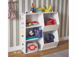 Hot Mueble para niños, 3 estantes y 2 espacios de almacenamiento Librería
