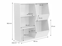 Hot Mueble para niños, 3 estantes y 2 espacios de almacenamiento Librería