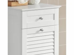 Sobuy Mueble para Ropa Sucia Armario Multifuncional para Baño con 1 Cesto y 1 Cajón 40 x 38 x 90 BZR73-W ES
