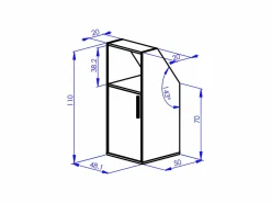 Online Vente-unique Mueble para techo abuhardillado 6 puertas y 2 estantes color blanco y natural - ADEZIO Color natural claro / Blanco