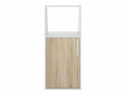 Discount Mueble para techo abuhardillado con 1 puerta y 1 estante blanco y natural - ADEZIO Armario Para Buhardilla|Mueble De Almacenaje