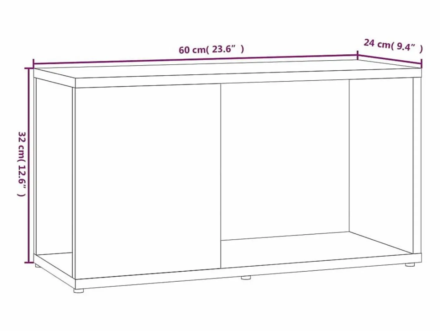 Clicnbuy Mueble para TV madera contrachapada roble ahumado 60x24x32 cm