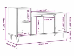 vidaxl Mueble para TV madera contrachapada roble Sonoma 100x35x55 cm