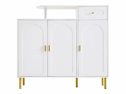 Outlet Mueble para zapatos 120 x 35 x 92 cm - 1 cajón + 3 puertas - patas de metal - Zapatero|Mueble De Almacenaje