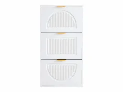 ModernLuxe Mueble para zapatos moderno 60x24x114 cm - con 3 puertas abatibles -