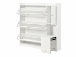 Best Mueble para zapatos multifuncional 119x24x122 cm - con 3 cajones plegables - con banco plegable - con una puerta - Zapatero|Mueble De Almacenaje