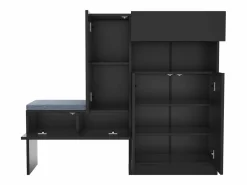 ModernLuxe Mueble para zapatos multifuncional - con asiento acolchado - con 4 puertas y 1 cajón -