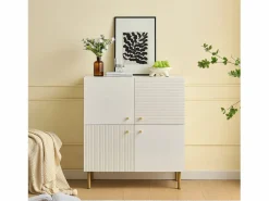 ModernLuxe Mueble para zapatos 80x36x90cm - 4 puertas - Patas de metal - MDF -
