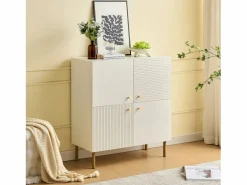 ModernLuxe Mueble para zapatos 80x36x90cm - 4 puertas - Patas de metal - MDF -