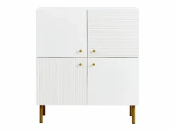 ModernLuxe Mueble para zapatos 80x36x90cm - 4 puertas - Patas de metal - MDF -