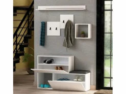 Mueble recibidor con perchero, almacenaje y espejo MESTY Armario De Entrada