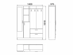 Best Mueble recibidor estilo escandinavo ANKA Armario De Entrada