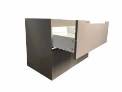Hot Mueble simple lavabo suspendido gris arenoso con columna, 80 cm, STEFANIE Conjunto De Baño