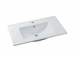 Hot Mueble simple lavabo suspendido gris arenoso con columna, 80 cm, STEFANIE Conjunto De Baño