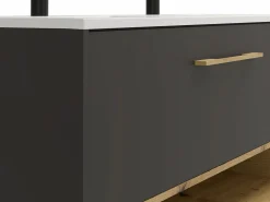 Discount Vente-unique Mueble suspendido antracita con lavabo encastrable para el cuarto de baño, 120 cm, YANGRA Gris antracita