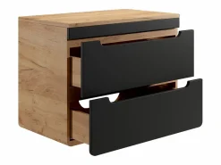 Vente-unique Mueble suspendido con tablero para lavabo, 80 cm, natural claro y antracita, ARUBA