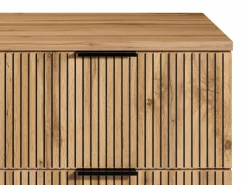 Vente-unique Mueble suspendido para lavabo y estantes - Natural claro - An140 cm - MADELA