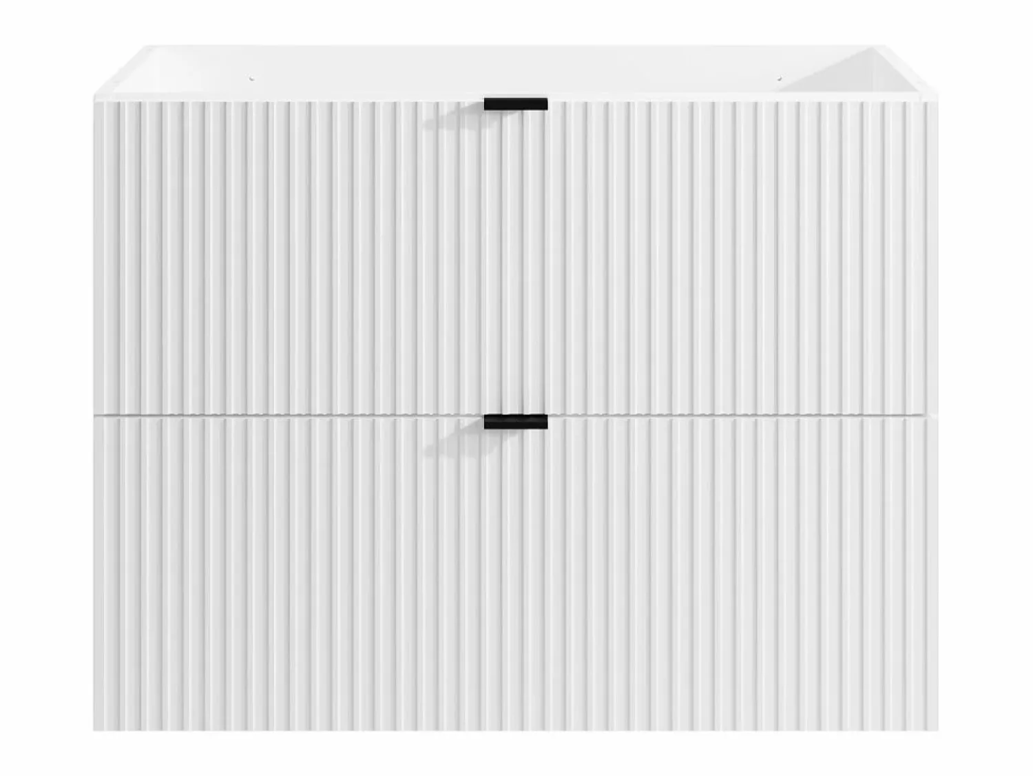 Sale Vente-unique Mueble suspendido para lavabo estriado, color , An80 cm, ZEVINI Blanco