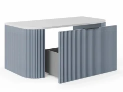 Vente-unique Mueble suspendido para lavabo rayado - mate - 100 cm - LOMERI