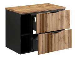 Discount Mueble suspendido para lavabo con estantes - Natural claro - An80 cm - MADELA Mueble De Lavabo