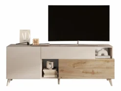 Online Calicosy Mueble TV 2 puertas, 1 cajón y 2 nichos L180 cm - MALA Crema