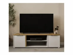Calicosy Mueble TV ACCESS - 2 Puertas + 1 Nicho - Roble Hamilton y - 134,8 x 39,6 x 39,1 cm