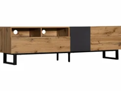ModernLuxe Mueble TV 180cm - 2 cajones y 5 compartimentos - estilo industrial - Natural