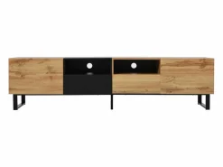ModernLuxe Mueble TV 190cm - 2 puertas + 2 cajones + 2 compartimentos - estilo industrial - Natural